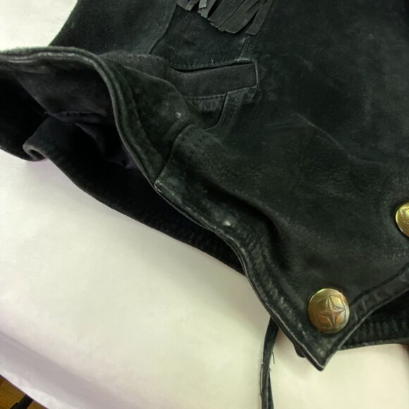 Vintage Winlet Western Cowgirl Black Suede Fringe Jacket Size M - Picture 9 of 14